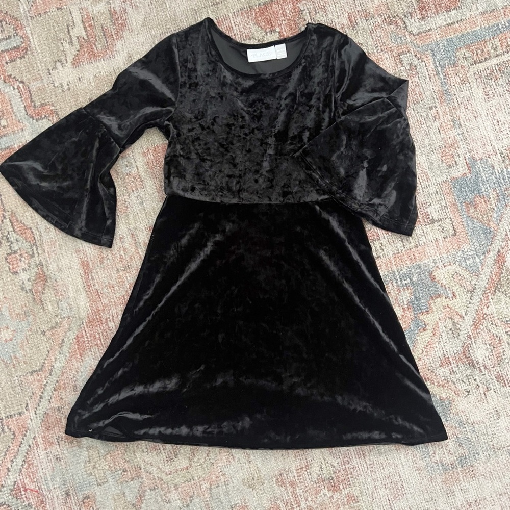 The Children's Place Black Cocktail Dress with 3/4 Bell Sleeves